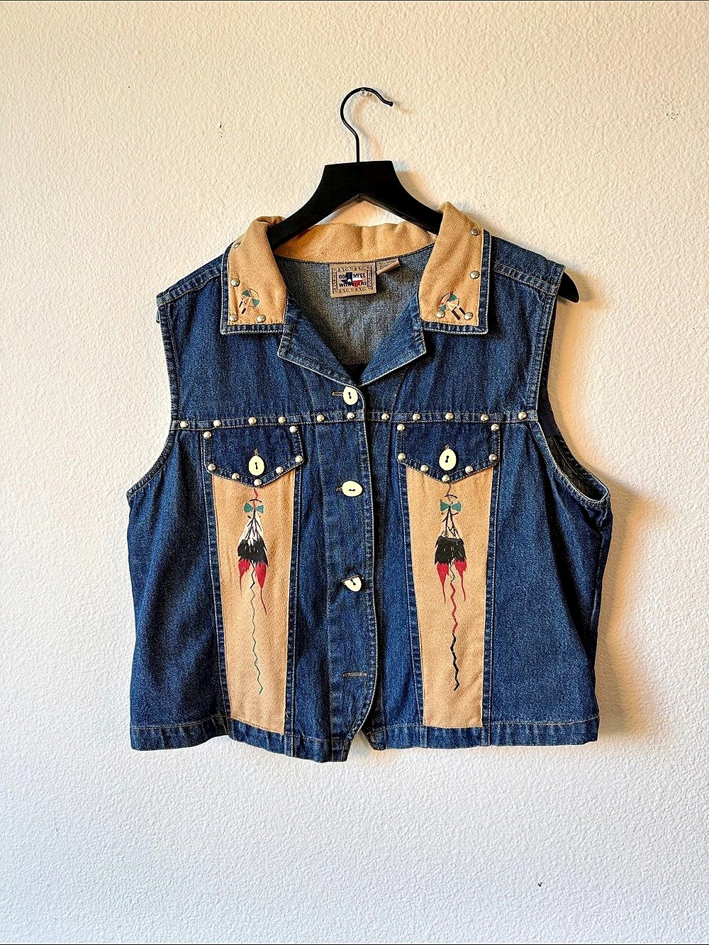 Don’t Mess With Texas Embroidered Denim Vest XL